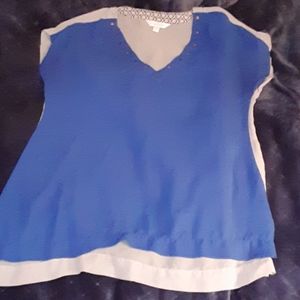 Blue and tan dress shirt